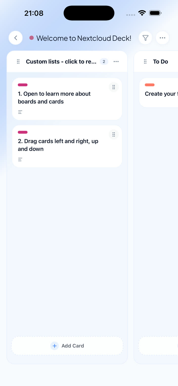 Deckloud iOS board view